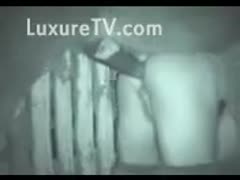 Classic beastiality movie scene recorded in night vision featuring a man screwed by a horse